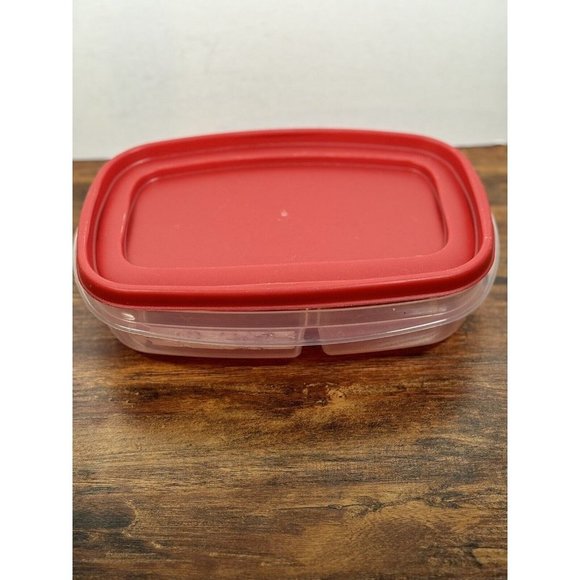 Rubbermaid Red Top  Storage Container Square Almond Lid 5 Cups 1.2 L USA Vintage - Picture 4 of 10